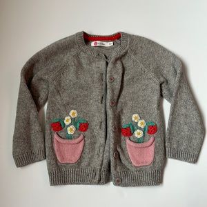 Baby Boden Strawberry and Flowers Cardigan